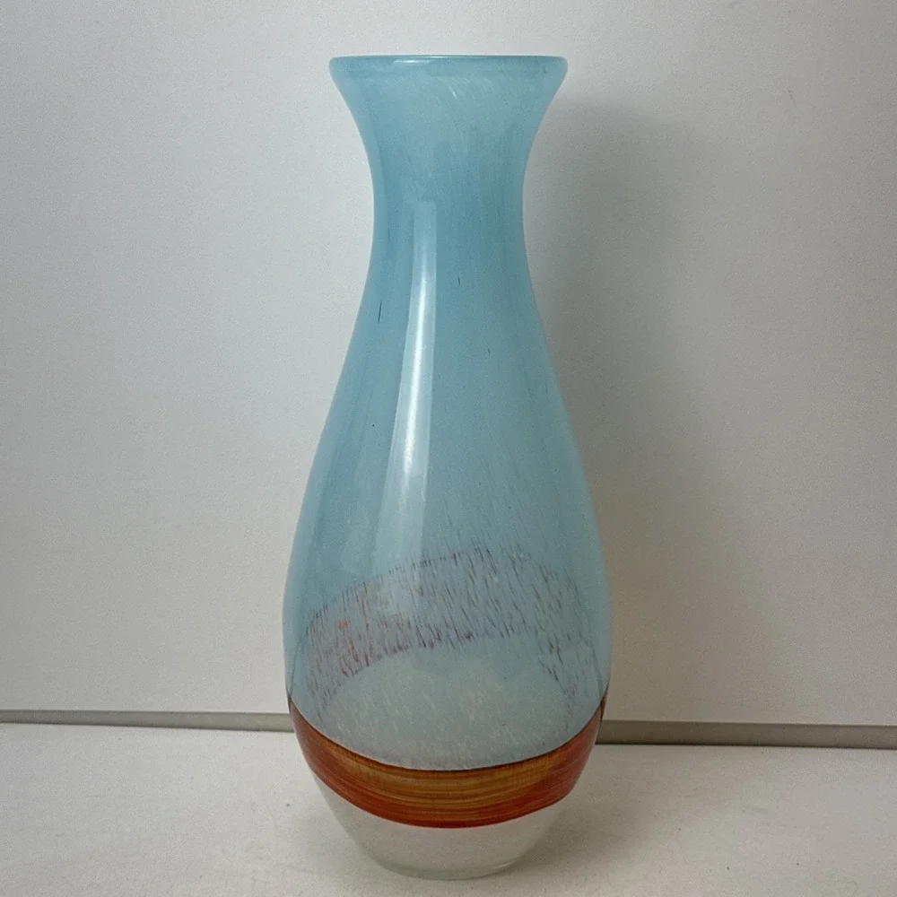 Blue White Orange Handmade 11.5
